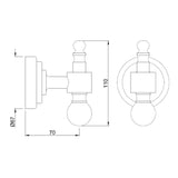 ROBE HOOK - JAQUAR FAUCETS -  ( CHROME - QUEENS ACC. - 0x0 mm - 0inchx0inch )