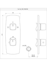 AQUAMAX EXPOSED PART KIT OF THERMOSTATIC SHOWER MIXER WITH 2-WAY DIVERTER WITH SLEEVE (COMPATIBLE WITH ALD-681N) - JAQUAR FAUCETS - (ANTIQUE BRONZE - ARC - 0x15 mm - 0inchX0.5inch)