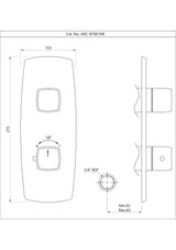 AQUAMAX EXPOSED PART KIT OF THERMOSTATIC SHOWER MIXER WITH 1-WAY DIVERTER WITH SLEEVE (COMPATIBLE WITH ALD-661N) - JAQUAR FAUCETS -  ( CHROME - ARC - 0x20 mm - 0inchX0.8inch )