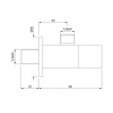ANGLE COCK WITH FLANGE - JAQUAR FAUCETS -  ( CHROME - ARIA - 0x15 mm - 0inchX0.5inch )