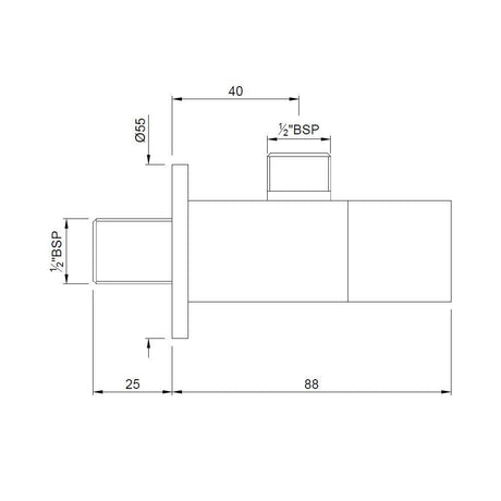 ANGLE COCK WITH FLANGE - JAQUAR FAUCETS -  ( CHROME - ARIA - 0x15 mm - 0inchX0.5inch )