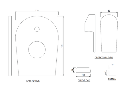 SLEXPOSED PART DIV KIT BUTTON TOP - JAQUAR FAUCETS -  ( CHROME - ARIA - 0x15 mm - 0inchX0.5inch )