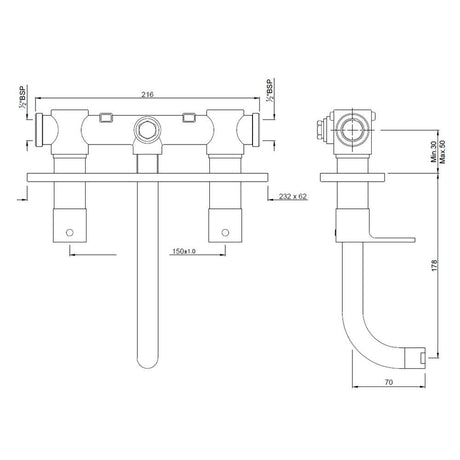 2 CONC STOP WITH  BASIN SPT - JAQUAR FAUCETS -  ( CHROME - ARIA - 0x15 mm - 0inchX0.5inch )