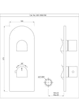 AQUAMAX EXPOSED PART KIT OF THERMOSTATIC SHOWER MIXER WITH 1-WAY DIVERTER WITH SLEEVE (COMPATIBLE WITH ALD-661N) - JAQUAR FAUCETS -  ( CHROME - ARIA - 0x20 mm - 0inchX0.75inch )