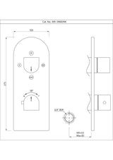 AQUAMAX EXPOSED PART KIT OF THERMOSTATIC SHOWER MIXER WITH 3-WAY DIVERTER & SLEEVE - JAQUAR FAUCETS -  ( CHROME - ARIA - 0x20 mm - 0inchX0.75inch )