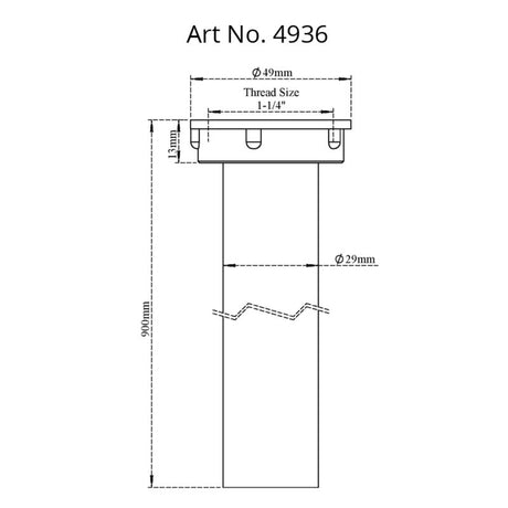 WASTE PIPE - VIKING -  ( CHR -  - 32x900 mm - 1.25inchX36inch )