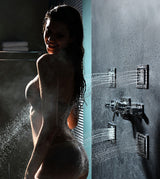 BRASS BODY SHOWER BUILT IN CONC SYSTEM - AQUANT -  ( BRUSHED ROSE GOLD -  - 140x140 mm - 5.6inchX5.6inch )