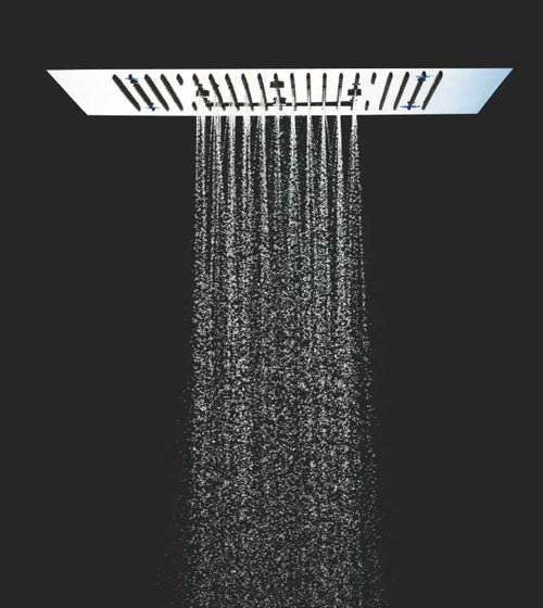 SS 4 FUNC.CEILING RAIN SHWR W/INST. KIT - AQUANT -  ( CHROME - CHROMOTHERAPY - 600x400 mm - 24inchX16inch )