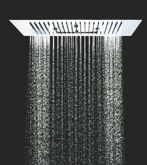 SS 4 FUNC.CEILING RAIN SHWR W/INST. KIT - AQUANT -  ( CHROME - CHROMOTHERAPY - 600x400 mm - 24inchX16inch )