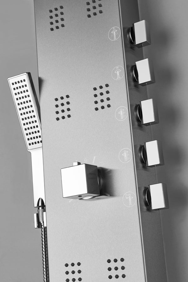 EDEN-STAINLESS STEEL SHW PANEL W/ THERMO - AQUANT - ( MATT FINISH - - 0x0 mm - 0inchX0inch )