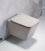 RIMLESS W/HUNG WC W/SLIM UF SEAT COVER ( BOLT DISTANCE 7INCH) - AQUANT - ( BEIGE CARAMEL - - 520x350 mm - 20.6inchX14inch )