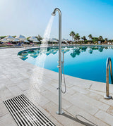SS OUTDOOR SHOWER PANEL W/HEAD SHOWER W/HAND SHOWER W/SPOUT - AQUANT - ( MATT FINISH - LAGOON - 2289x60 mm - 91.56inchX2.4inch )