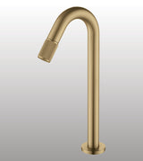 MOUTH OPERATED TALL BRASS MOUNTED BASIN TAP - AQUANT -  ( BRUSHED GOLD -  - 324x0 mm - 12.96inchX0inch )