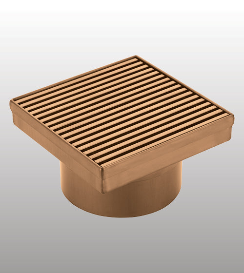 SHOWER DRAINER 304 SS - AQUANT - ( BRUSHED GOLD - - 130x130 mm - 5.2inchX5.2inch )