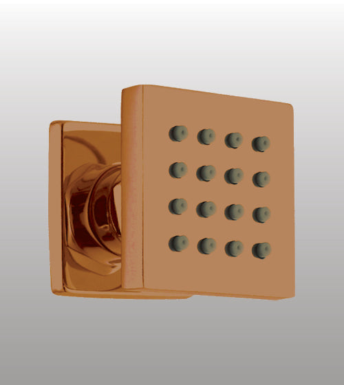 S/L FUN BRASS SQUARE BODY JET - AQUANT -  ( BRUSHED ROSE GOLD -  - 50x50 mm - 2inchX2inch )
