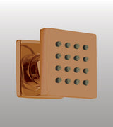 S/L FUN BRASS SQUARE BODY JET - AQUANT -  ( BRUSHED ROSE GOLD -  - 50x50 mm - 2inchX2inch )