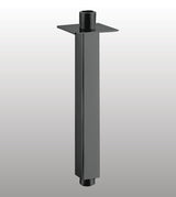 BRASS VERTICAL SQUARE SHOWER ARM - AQUANT -  ( GRAPHITE GREY -  - 200x0 mm - 8inchX0inch )