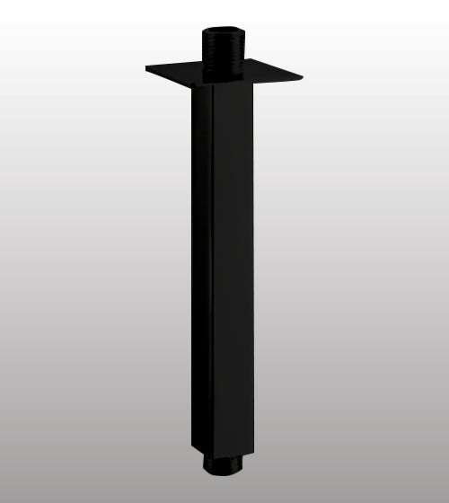 BRASS VERTICAL SQUARE SHOWER ARM - AQUANT - ( MATT BLACK - - 200x0 mm - 8inchX0inch )