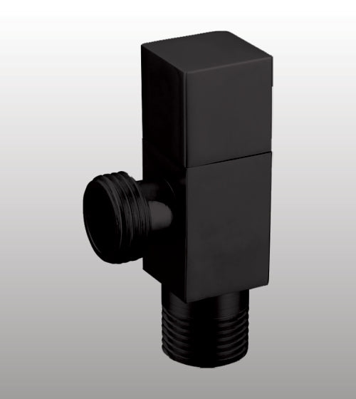 BRASS ANGLE VALVE W/BRASS FLANGE - AQUANT -  ( MATT BLACK -  - 0x0 mm - 0inchx0inch )