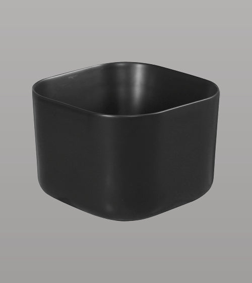 TABLE MOUNTED CERAMIC TABLE MOUNTED POT BASIN - AQUANT - ( MATT BLACK - - 405x405x280 mm - 16.2inchX16.2inchX11.2inch )