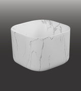 TABLE MOUNTED CERAMIC POT BASIN - AQUANT - ( STATUARIO MARBLE - - 405x405x280 mm - 16.2inchX16.2inchX11.2inch )