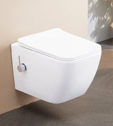RIMLESS WC WITH SLIM UF SEAT COVER WITH IN BUILT JET AND CONTROLLER - AQUANT -  ( WHITE -  - 515x360x360 mm - 20.6inchX14.4inchX14.4inch )