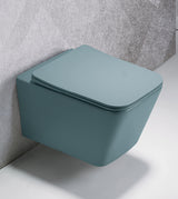 RIMLESS W/HUNG WC W/SLIM UF SEAT COVER ( BOLT DISTANCE 7INCH) - AQUANT -  ( SEAFOAM GREEN -  - 520x350 mm - 20.8inchX14inch )