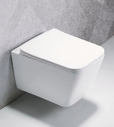 RIMLESS WC WITH SOFT CLOSE UF SLIM SEAT COVER - AQUANT -  ( WHITE -  - 520x350x345 mm - 20.8inchX14inchX13.8inch )
