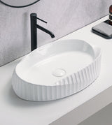 TABLE MOUNTED CERAMIC ART WASH BASIN - AQUANT - ( WHITE - - 600x385x135 mm - 24inchX15.4inchX5.4inch )