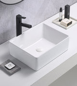 TABLE MOUNTED CERAMIC ART WASH BASIN - AQUANT - ( WHITE - - 443x343x142 mm - 17.72inchX13.72inchX5.7inch )