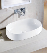 TABLE MOUNTED CERAMIC WASH BASIN - AQUANT - ( WHITE - - 540x350x140 mm - 21.6inchX14inchX5.6inch )