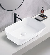TABLE MOUNTED CERAMIC WASH BASIN - AQUANT - ( WHITE - - 525x410x160 mm - 21inchX16.4inchX6.4inch )