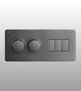 CONC THERMOSTATIC MULTI FUN 3 OUTLET SWITCH BUTTON DIVERTER WITH FLOW CONTROL 20 MM INLET - AQUANT -  ( GRAPHITE GREY - PIANO SERIES - 20x0 mm - 0.8inchX0inch )