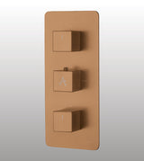 HIGH FLOW THERMOSTATIC DIVERTER WITH SIX OUTLETS SQUARE SHAPE 20MM INLET - AQUANT -  ( BRUSHED ROSE GOLD -  - 20x0 mm - 0.8inchX0inch )