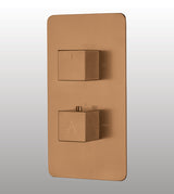 HIGH FLOW THERMOSTATIC DIVERTER WITH 3 OUTLETS 20MM INLET SQUARE SHAPE - AQUANT -  ( BRUSHED ROSE GOLD -  - 20x0 mm - 0.8inchX0inch )