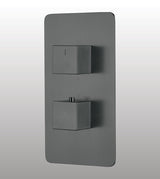 HIGH FLOW THERMOSTATIC DIVERTER WITH 3 OUTLETS 20MM INLET SQUARE SHAPE - AQUANT -  ( GRAPHITE GREY -  - 20x0 mm - 0.8inchX0inch )