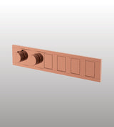 CONC THERMOSTATIC MULTI FUN 4 OUTLET SWITCH BUTTON DIVERTER WITH FLOW CONTROL 20 MM INLET - AQUANT -  ( ROSE GOLD - PIANO SERIES - 20x0 mm - 0.8inchX0inch )