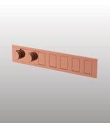 CONC THERMOSTATIC MULTI FUN 5 OUTLET SWITCH BUTTON DIVERTER WITH FLOW CONTROL 20 MM INLET - AQUANT -  ( ROSE GOLD - PIANO SERIES - 20x0 mm - 0.8inchX0inch )
