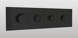 HIGH FLOW CONC THERMOSTATIC MULTI FUN DIVERTER WITH 3 OUTLETS WITH FLOW CONTROL 20MM INLET HORIZONTAL PLATE - AQUANT - ( MATT BLACK - - 20x0 mm - 0.8inchX0inch )