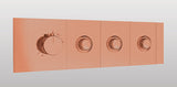 HIGH FLOW CONC THERMOSTATIC MULTI FUN DIVERTER WITH 3 OUTLETS WITH FLOW CONTROL 20MM INLET HORIZONTAL PLATE - AQUANT - ( ROSE GOLD - - 20x0 mm - 0.8inchX0inch )