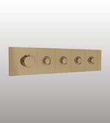 HIGH FLOW THERMOSTATIC MULTI FUNCTION DIVTR W/4 OUTLET & FLOW CTRL - AQUANT -  ( BRUSHED GOLD -  - 0x0 mm - 0inchx0inch )