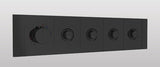 HIGH FLOW CONC THERMOSTATIC MULTI FUN DIVERTER WITH 4 OUTLETS WITH FLOW CONTROL 20MM INLET HORIZONTAL PLATE - AQUANT - ( MATT BLACK - - 20x0 mm - 0.8inchX0inch )