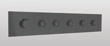HIGH FLOW CONC THERMOSTATIC MULTI FUN DIVERTER WITH 5 OUTLETS WITH FLOW CONTROL 20MM INLET HORIZONTAL PLATE - AQUANT - ( GRAPHITE GREY - - 20x0 mm - 0.8inchX0inch )