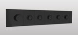 HIGH FLOW CONC THERMOSTATIC MULTI FUN DIVERTER WITH 5 OUTLETS WITH FLOW CONTROL 20MM INLET HORIZONTAL PLATE - AQUANT - ( MATT BLACK - - 20x0 mm - 0.8inchX0inch )