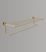 BRASS TOWEL SHELF - AQUANT -  ( BRUSHED GOLD - HERITAGE SERIES - 600x0 mm - 24inchX0inch )