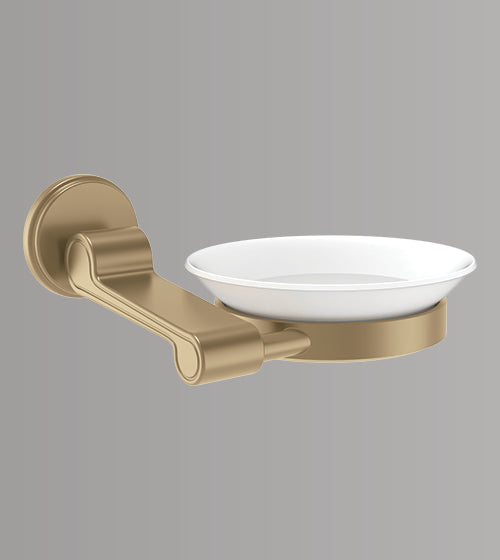 BRASS SOAP DISH - AQUANT - ( BRUSHED GOLD - HERITAGE SERIES - 0x0 mm - 0inchX0inch )