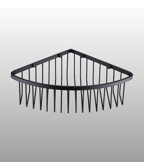 WALL MOUNTED FRONT SHELF - AQUANT - ( MATT BLACK - ACCESSORIES - 230x230x80 mm - 9.2inchX9.2inchX3.2inch )