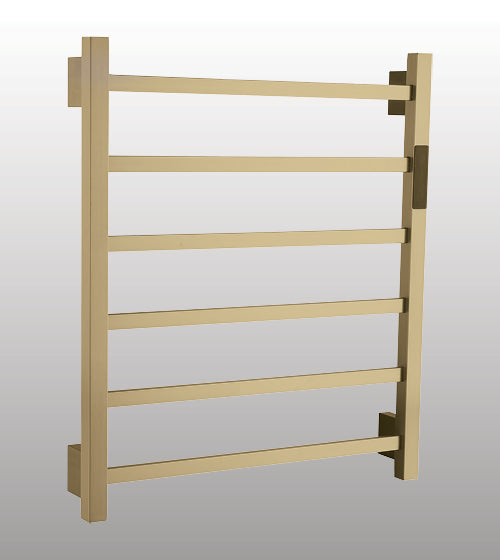 WALL HUNG TOWEL WARMER (NEEDS ELECTRIC POINT) - AQUANT - ( BRUSHED GOLD - - 580x500 mm - 23.2inchX20inch )