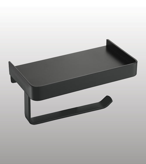 TOILET ROLL HOLDER WITH SHELF - AQUANT -  ( GRAPHITE GRAY -  - 0x0 mm - 0inchx0inch )