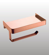 TOILET ROLL HOLDER WITH SHELF - AQUANT -  ( ROSE GOLD -  - 0x0 mm - 0inchx0inch )